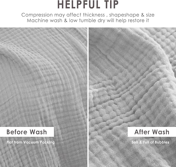 EMME Cotton Muslin Twin Blanket Breathable Gauze Soft Lightweight Gifts for Women All Season Pre-Washed (Light Grey, 60"x80")