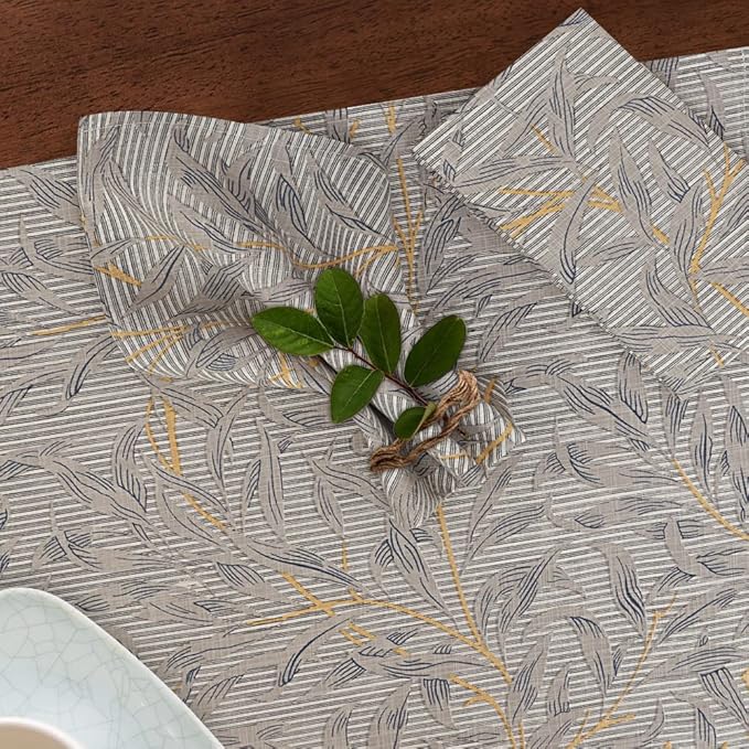 RUVANTI Cloth Napkins Set of 6 Cotton 100%, 18x18 Inches Napkins Cloth Washable, Soft, Absorbent. Cotton Napkins for Parties, Christmas, Thanksgiving, Weddings, Dinner Napkins Cloth - Leafy
