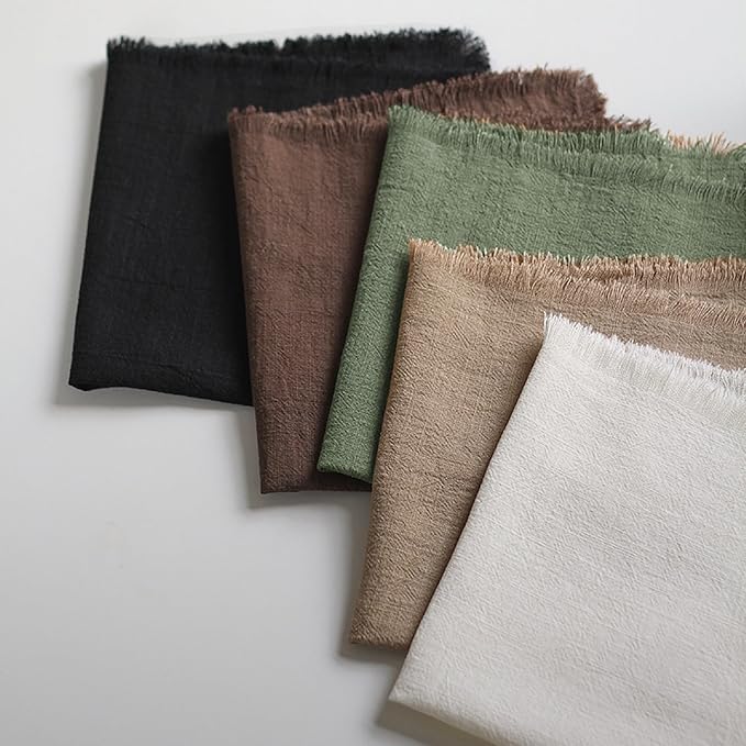 Handmade Cloth Napkins 100% Cotton Napkins with Fringe,Delicate Handmade Cloth Napkins for Dinners, Parties, Weddings and More,18 x 18 Inch Set of 12 - Sage Green