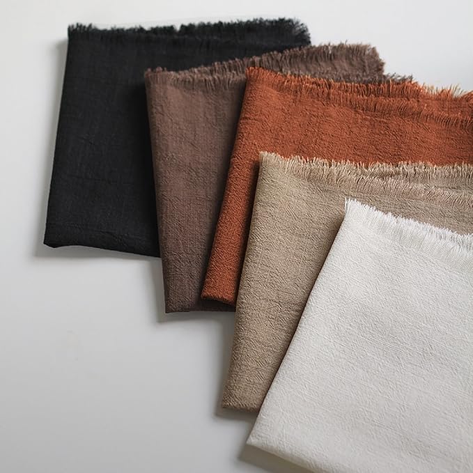 Handmade Cloth Napkins 100% Cotton Napkins with Fringe,Delicate Handmade Cloth Napkins for Dinners, Parties, Weddings and More,18 x 18 Inch Set of 12 - Terracotta
