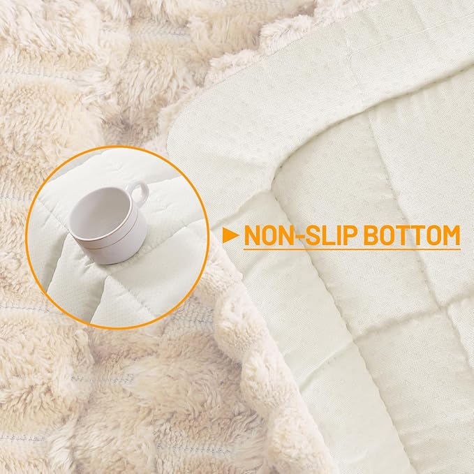 Smiry Couch Covers for Dogs Washable, Non Slip Fuzzy Pet Couch Covers for Sofa, Soft Thick Sofa Slipcovers Furniture Protector Pet Friendly (Cream, 27.6" x 59")
