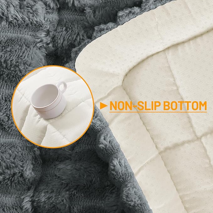 Smiry Couch Covers for Dogs Washable, Non Slip Fuzzy Pet Couch Covers for Sofa, Soft Thick Sofa Slipcovers Furniture Protector Pet Friendly (Dark Grey, 27.6" x 47")