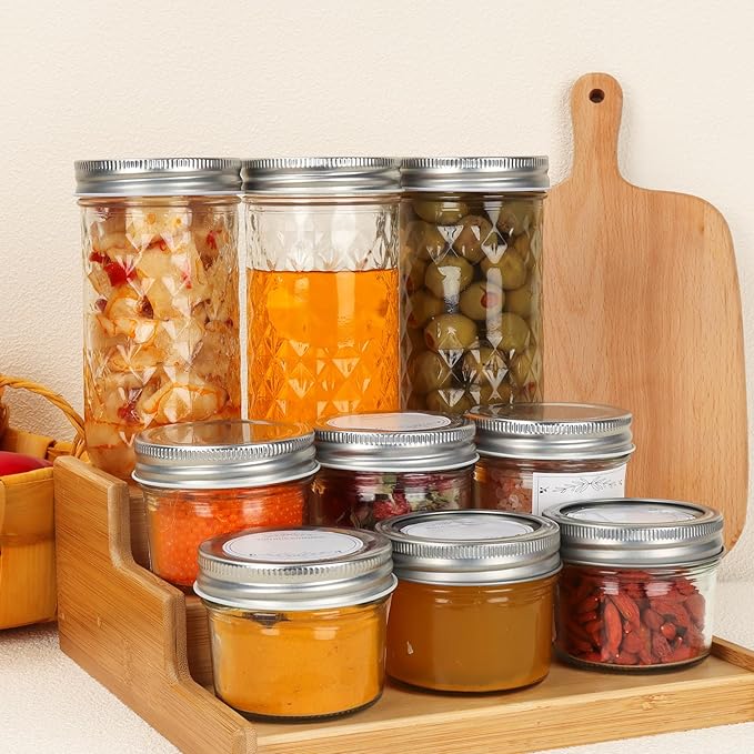 12 oz Regular Mouth Mason Jars with Airtight Lids and Bands,15 Pack Glass Canning Jars,Preserving Jar for Pickling,Fermenting,Jams,Fruits Salad and Food Storage