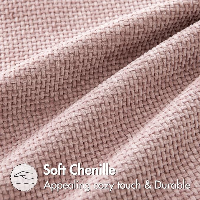 MIULEE Pack of 2 Couch Throw Pillow Covers 20x20 Inch Aesthetic Pink Modern Boho Accent Decorative Pillow Covers Soft Cute Chenille Farmhouse Cushion Covers for Home Decor Bed Sofa Living Room