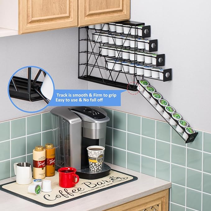k cup Holders for 5 Tier Coffee Pod Holder,Black Metal Space(40 pods)