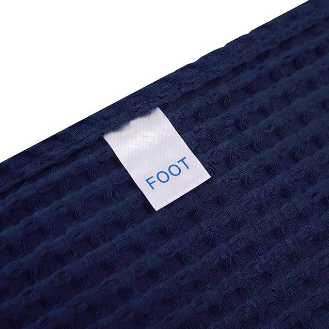 100% Egyptian Cotton Waffle Weave Blanket Queen Size for Bed, 320 GSM - Breathable and Soft for Spring Summer, Lightweight All Season Bed Blanket for Couch, Sofa (90x90 Inches, Navy)