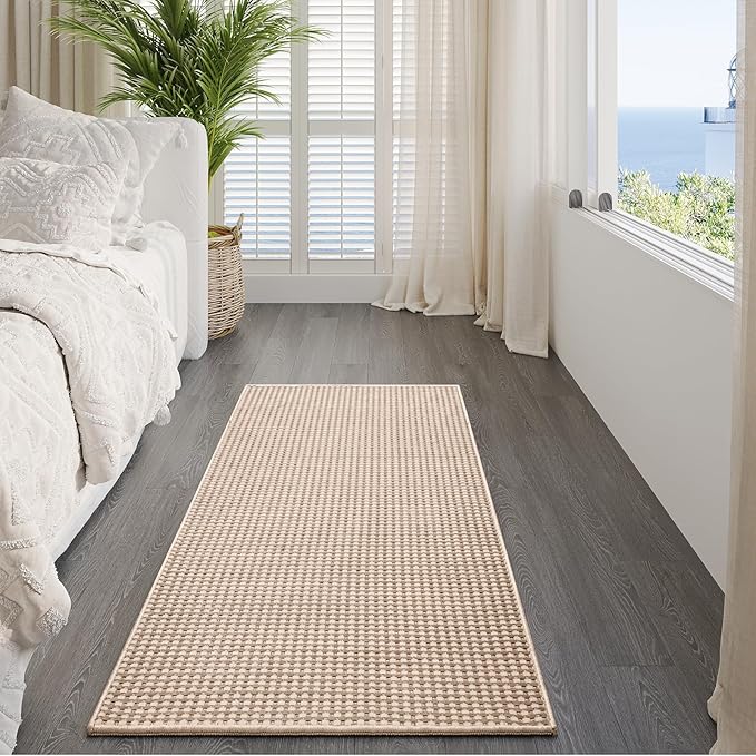 YDKGL 2x5 ft Hallway Runner Rug Boho Woven Washable Long Kitchen Runner Rugs Mat Non Slip, Soft Entryway Laundry Hall Runner Floor Carpet for Indoor Backdoor Bedroom Kitchen Living Room, Brown
