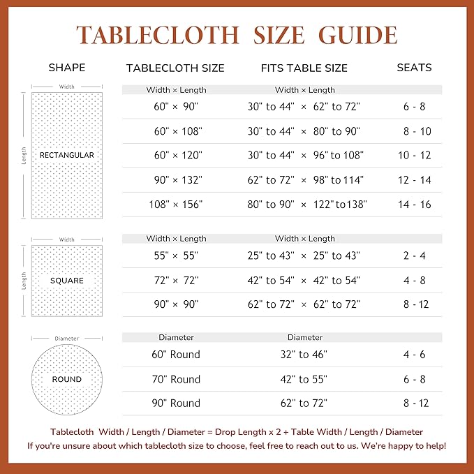 Linen World Fall Linen Tablecloth 90" x 60" Inch,French Linen Washable Rectangular Table Cloth for Dining,Outdoor,Weddings and Restaurants,Decorative Thanksgiving Christmas,Burnt Orange