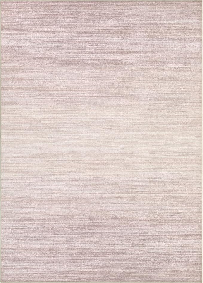 UERMEI 10x12 Washable Area Rug - Neutral Modern Abstract Living Room Rugs, Non-Slip Soft Large Indoor Floor Carpet for Bedroom Home Office & Under Dining Table Decor, Soft Pink