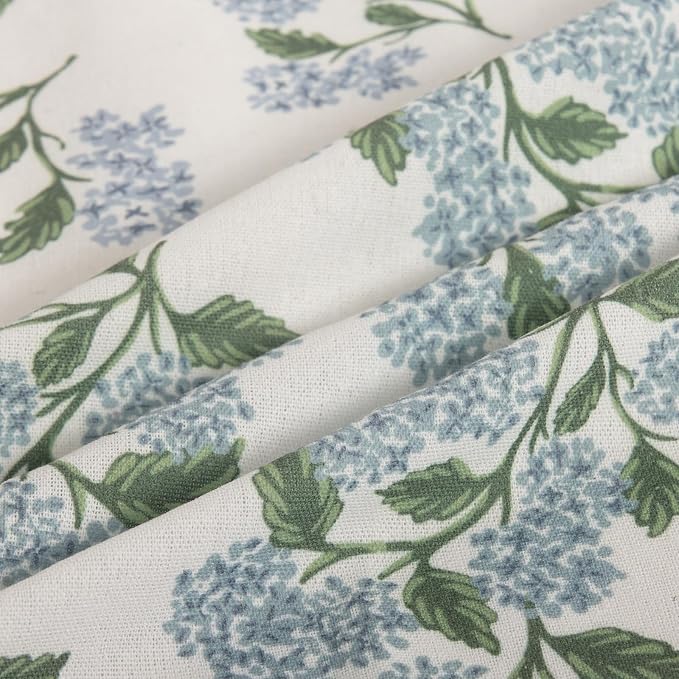 Sage Green Hydrangea Cloth Napkins Set of 12,Blue and White Vintage Floral Dinner Napkins Natural Linen Cotton -Reusable, Premium Hotel Quality Party Napkin Towels for Everyday Use, Weddings