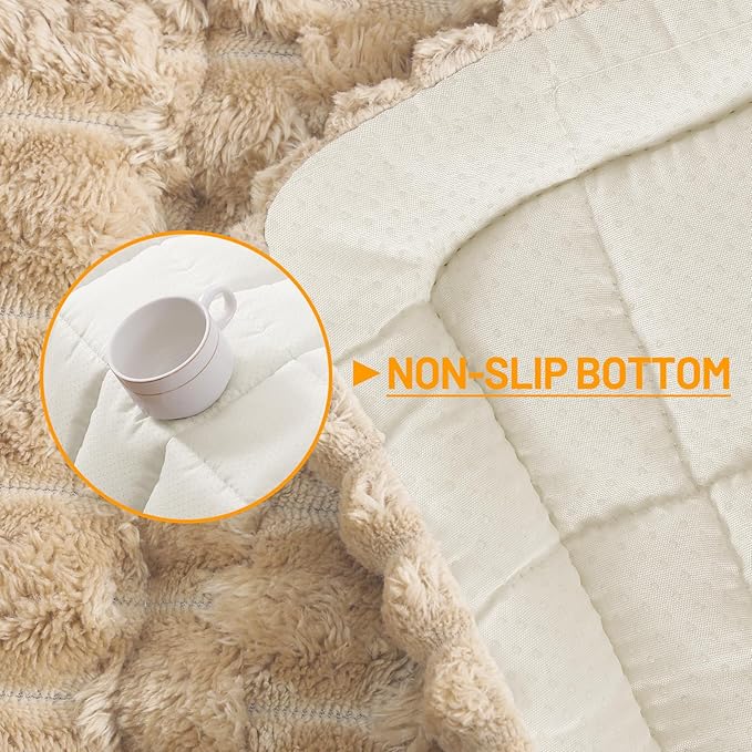 Smiry Couch Covers for Dogs Washable, Non Slip Fuzzy Pet Couch Covers for Sofa, Soft Thick Sofa Slipcovers Furniture Protector Pet Friendly (Camel, 27.6" x 88")