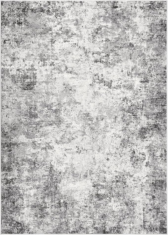 UERMEI 6x9 Washable Area Rug - Neutral Modern Abstract Living Room Rugs, Non-Slip Soft Large Indoor Floor Carpet for Bedroom Home Office & Under Dining Table Decor, Grey
