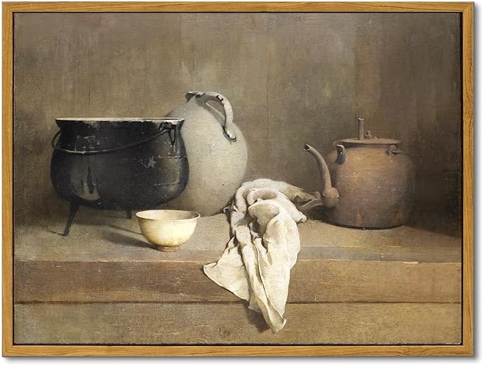 KBKBART Framed Vintage Wall Art, Farmhouse Kitchen Wall Art Prints Country Wall Decor, Vintage Rustic Kitchen Sign Canvas Painting, Canvas Wall Art for Dining Room, Bedroom, Living Room, Gallery, Vintage Wall Decor(11"x14")