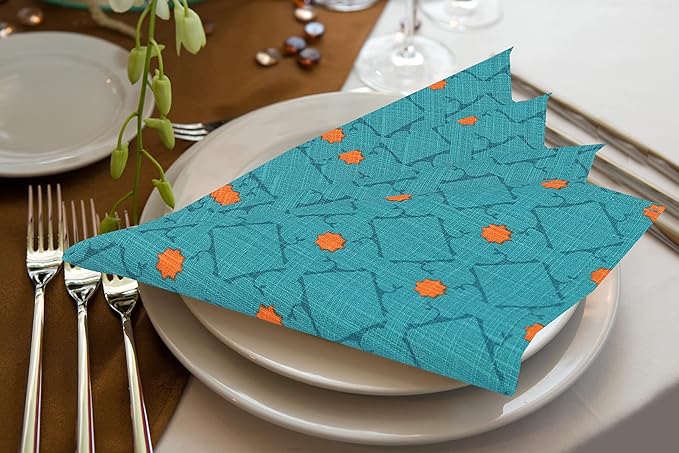 RUVANTI Cloth Napkins Set of 6 Cotton 100%, 18x18 Inches Napkins Cloth Washable, Soft, Absorbent. Cotton Napkins for Parties, Christmas, Thanksgiving, Weddings, Dinner Napkins Cloth - Combo