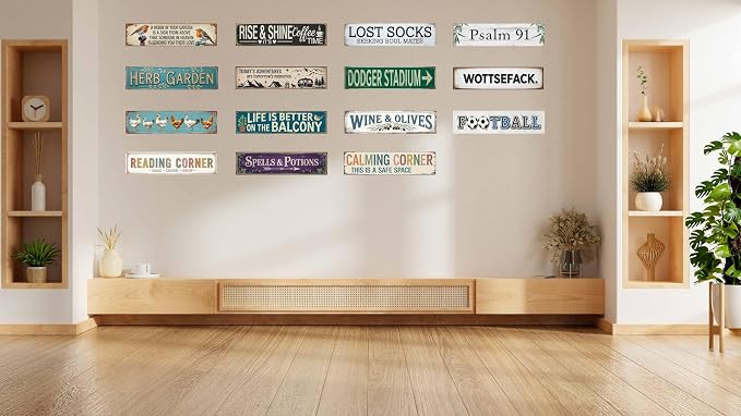 Football Metal Sign 4x16in Sports Plaque for Game Room Bar Wall Decor