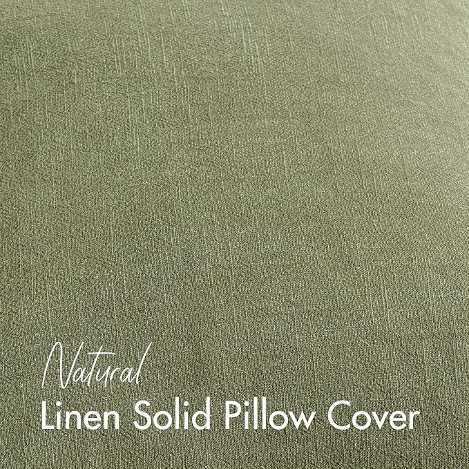 Decorative Linen Solid Throw Pillow Covers Boho Accent Farmhouse Pillows Modern Spring Home Decor for Couch Sofa Living Room Bed 20x20 Inch Set of 2,Sage Green