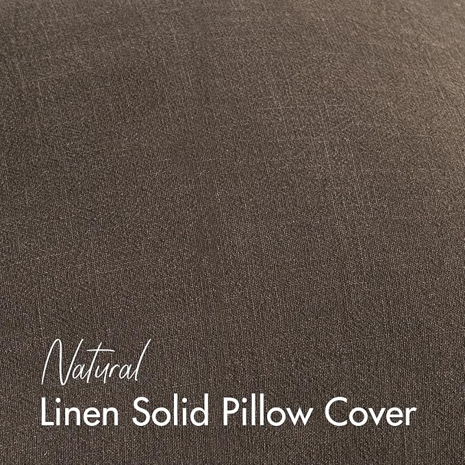18x18 Inch Set of 2 Decorative Linen Solid Throw Pillow Covers Boho Accent Farmhouse Couch Pillowcases Modern Netural Home Decor for Couch Sofa Living Room Bed,Dark Coffee