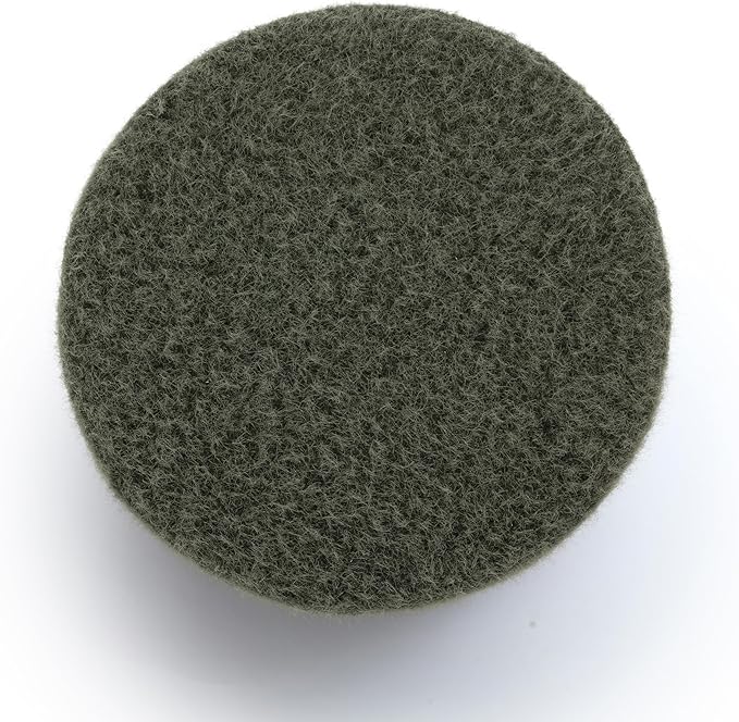 First of a Kind Living Room Ottoman in Forest Green Faux Mohair - Modern Bedroom Ottoman with Spherical Solid Wood Legs - Fiber-Wrapped Foam - Easy Clean, Minimal Assembly