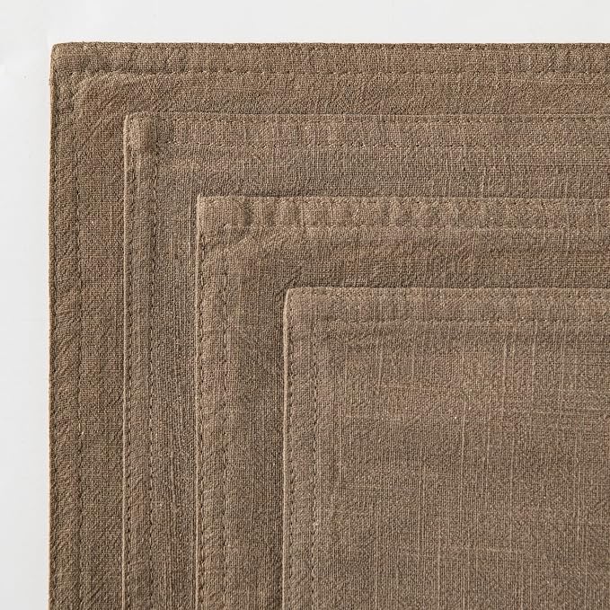 MIULEE Khaki Linen Pillow Covers Pack of 4 Decorative Natural Solid Throw Pillow Covers Soft Accent Boho Farmhouse Couch Pillowcases Modern Spring Home Decors for Living Room Bed Sofa 18x18 Inch