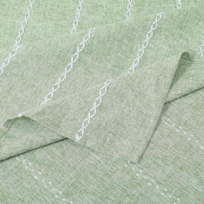 Chassic Square Tablecloth 60 x 60 Inch, Farmhouse Boho Linen Table Cloths, Wrinkle Free & Washable Tablecloths for Dining Tables, Spring Kitchen Decor - Sage Green
