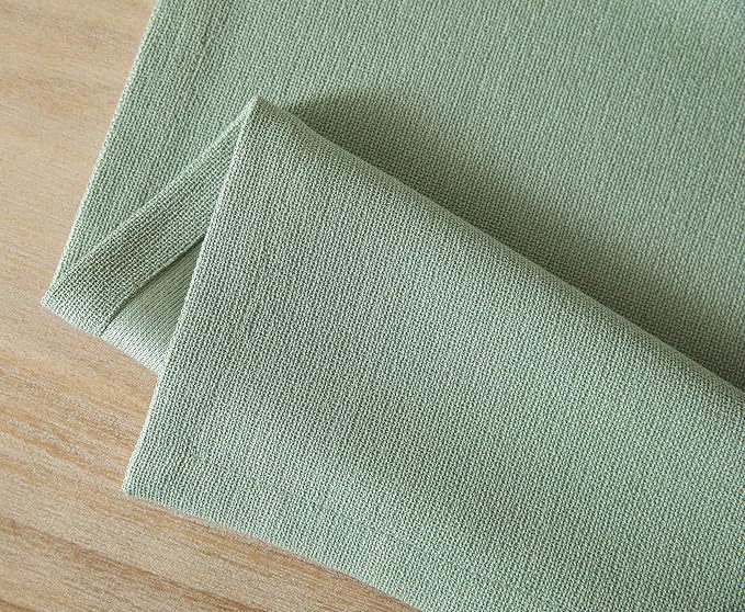 ZeeMart Burlap Style Farmhouse Table Runners 108 Inches Long, Sage Green Rustic Woven Dining Table Runner for Everyday Use, 14x108 Inches, Seafoam