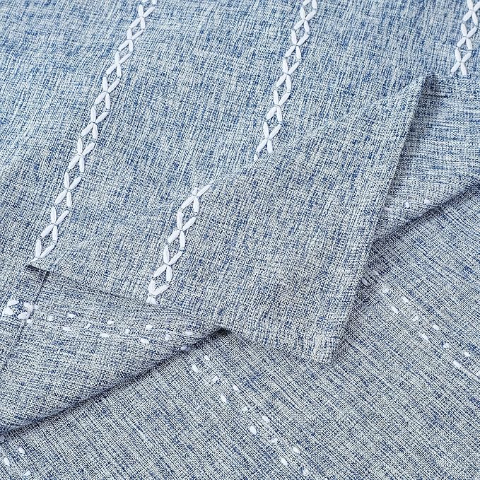 Chassic Rectangle Tablecloth 54 x 72 Inch, Farmhouse Boho Linen Table Cloths, Wrinkle Free & Washable Tablecloths for Small Dining Tables, Summer Kitchen Decor – Blue