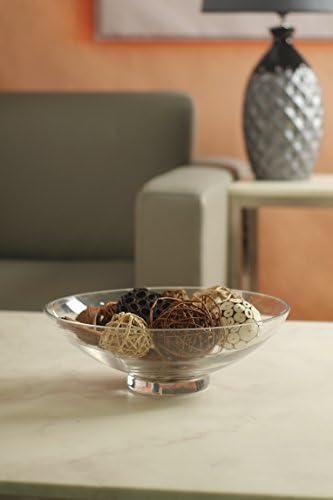 Hosley Clear Glass Bowl 11.8 Inch Diameter - Ideal Gift for Wedding or Special Occasion for Decorative Balls Orbs DIY Projects Terrariums and More.