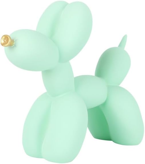 Cute Resin Dog Statue Decorations are Suitable for Modern Desktop Decoration, Home, Bedroom, Living Room, and Office Decoration (Light Green)
