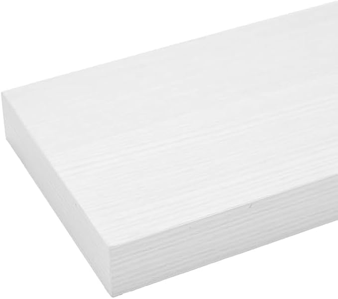 Floating Shelves for Wall, Set of 4 Wooden Wall Mounted Shelves for Bathroom Over Toilet, Bedroom, Kitchen, Living Room & Office, Modern Hanging Storage and Wall Decor, White, 12"x7"x1.5"