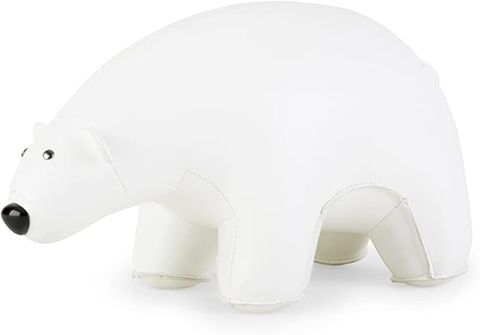 zuny, Classic Series Bookend White for Shelves, Office Decorative- Polar Bear