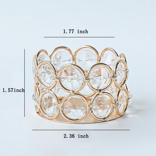 Crystal Tea Light Candle Holders，Gold Candlestick Holders for Wedding Party Table Decoration Housewarming Gift（2pcs）
