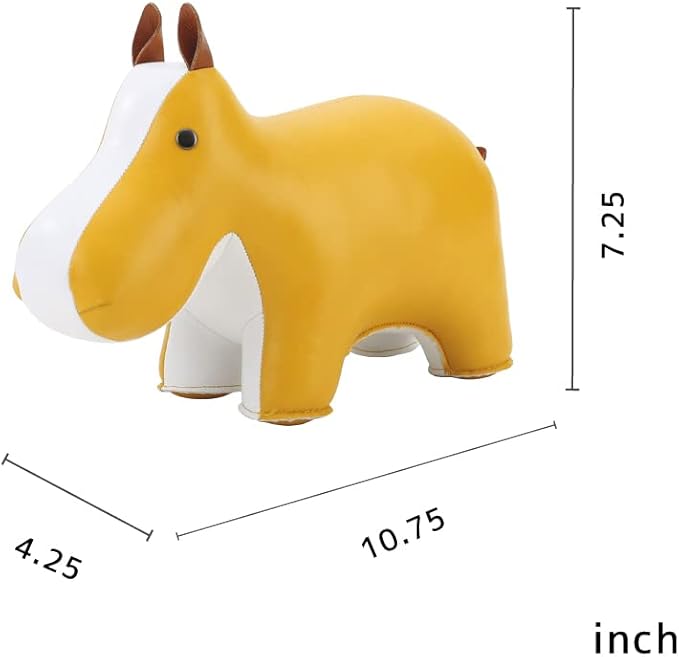 Zuny, Classic Series Bookend Ochre Yellow for Shelves, Office Decorative- Hippo