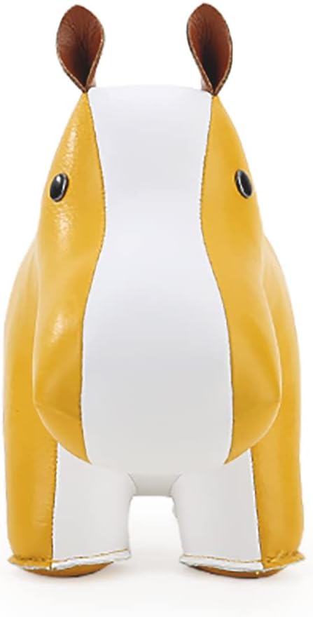 Zuny, Classic Series Bookend Ochre Yellow for Shelves, Office Decorative- Hippo