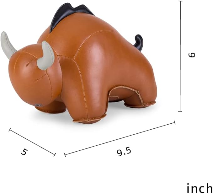 zuny Series Bookend Tan for Shelves, Office Decorative- Bull Buloo