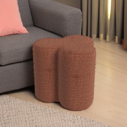 HomePop 18" Clover Ottoman - Rust Orange Chenille