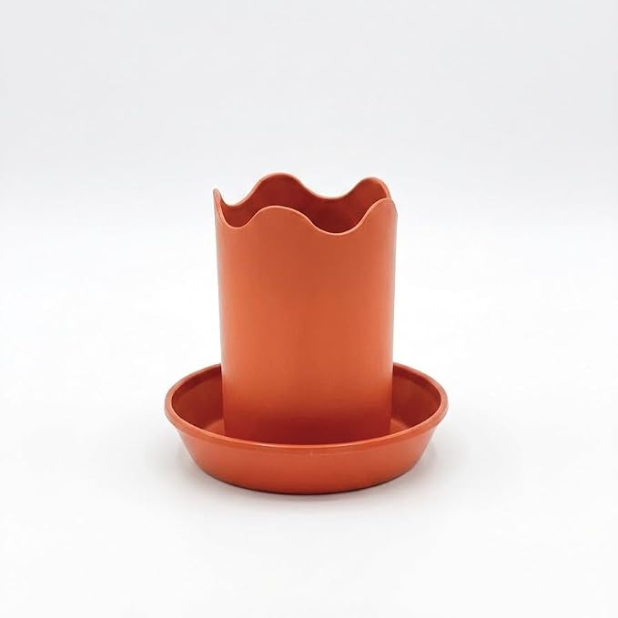 12-Piece Terra Cotta Color Flower Pot and Saucer Set, Modern Planter Collection in Graduated Sizes (2"–12") – | Graduated 2-12 Inch Sizes, Drainage Holes, Durable Fade-Resistant Design, Made in USA for Plants & Flowers