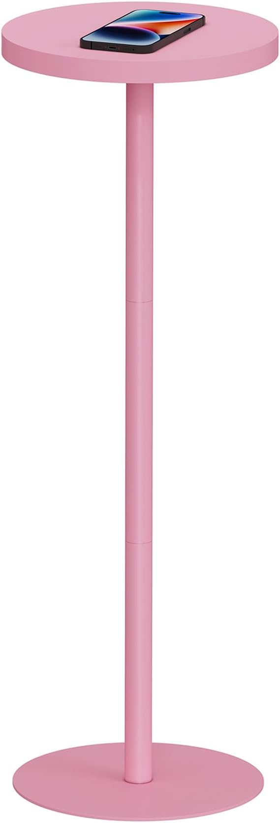 TUTOTAK Tall Round Side Table, Small End Table, Drink Table, Pedestal Side Table, livingroom, Pink TB01BP065