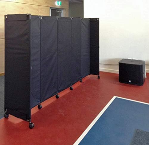 Versare MP10 Portable Folding Wall Partition | Economical 5 Panel Design | Portable Room Divider On Wheels | Adjustable, Freestanding Setup | Multiple Widths