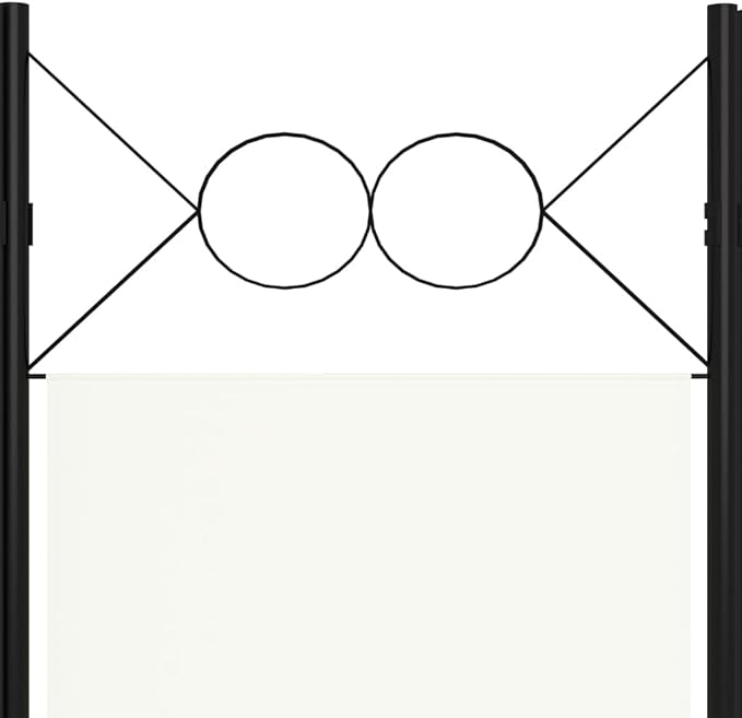 vidaXL Room Divider, 4 Panel Folding Privacy Screen for Room Separation, Freestanding Room Divider for Office, Industrial Modern Style, White