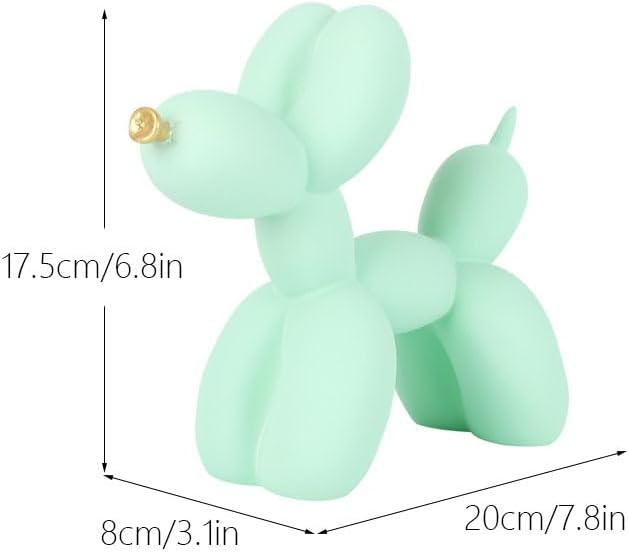 Cute Resin Dog Statue Decorations are Suitable for Modern Desktop Decoration, Home, Bedroom, Living Room, and Office Decoration (Light Green)