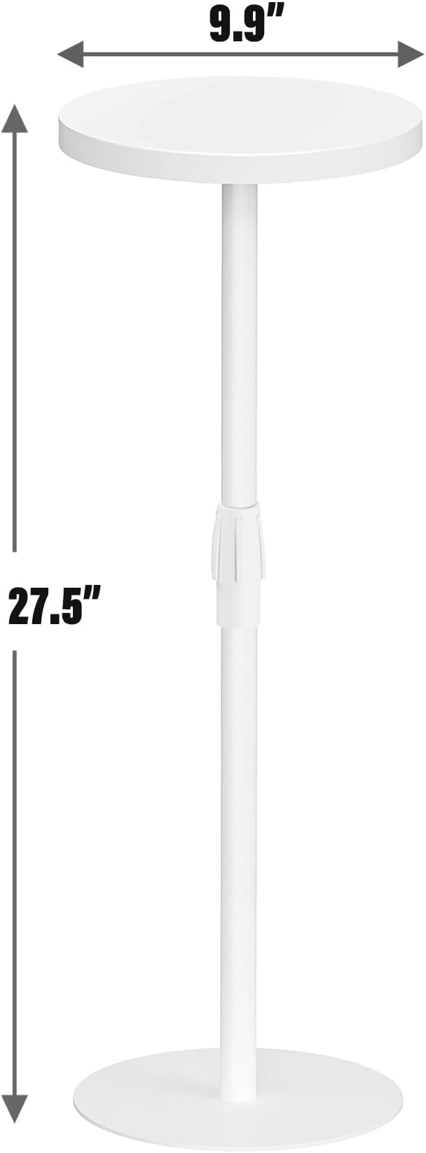 TUTOTAK Tall Round Side Table, Small End Table, Set of 2, Drink Table, Pedestal Side Table, livingroom, White TB01BW0962
