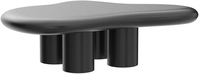 Guyii Cloud Coffee Table, Cute End Table, Modern Coffee Table, Black Cartoon Coffee Tables, Irregular Indoor Tea Table for Living Room with 4 Legs, 46.06"