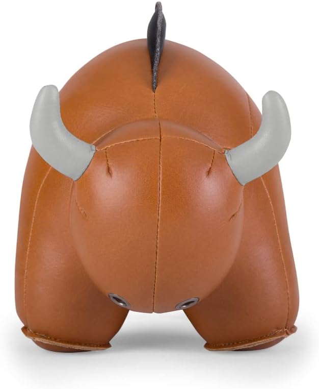 zuny Series Bookend Tan for Shelves, Office Decorative- Bull Buloo