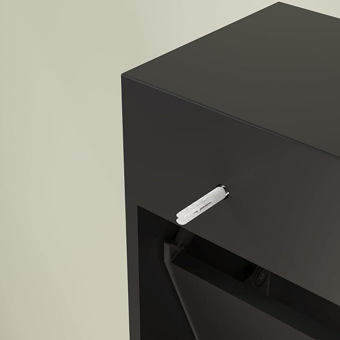 JOZZBY Shoe Cabinet Storage for Entryway, Freestanding Narrow Slim Shoe Organizer Cabinet with 2 Flip Drawers, Wooden Shoe Rack for Hallway, Living Room, Black1