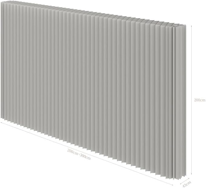 Portable Paper Room Divider Wall, Enterprise Office Retractable Temporary Partition Wall, Indoor Folding Rooling Privacy Screen for Room Separation, Grey