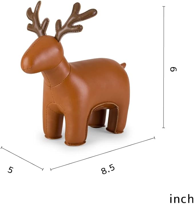 Zuny, Zuny Series Bookend Tan for Shelves, Office Decorative- Reindeer Miyo