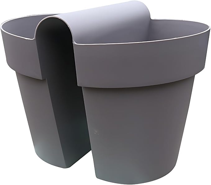 Double-Sided Rail Planter Hanging Window Flower Box with Drainage Holes, Wall Hanging Baskets for Balcony Patio Outdoor