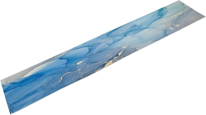 Marble Table Runner,Ocean Marble Texture Abstract Art Pattern Table Runner for Coffee Table Dining Room Table Bedroom Party Holiday Decor 13x120inch
