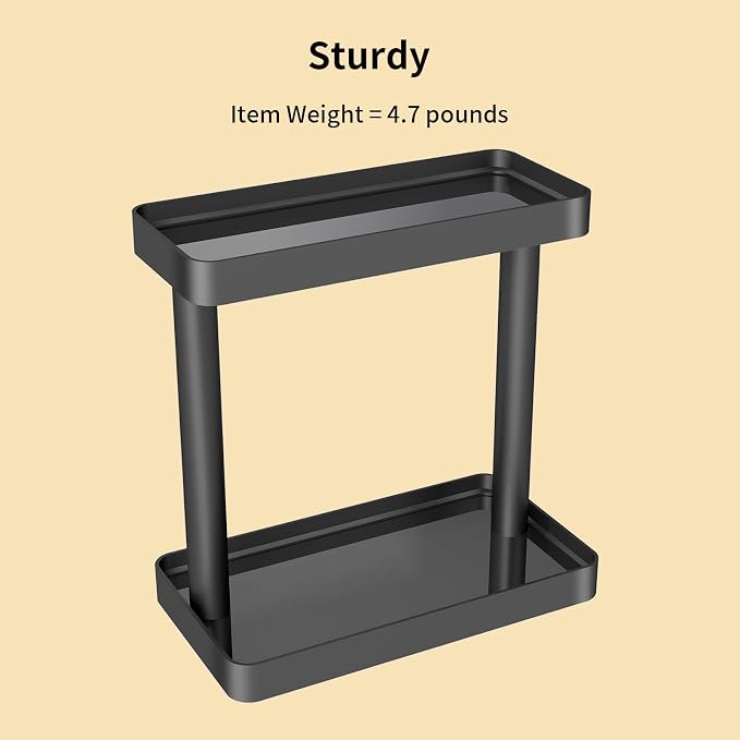 YUMORE Bathroom Organizer Countertop,Counter Organizer for Bathroom Decor, Tempered Glass Storage Shelves, Makeup Tray for Perfume Skincare Bedroom Kitchen Corner Shelf (2 Tier)