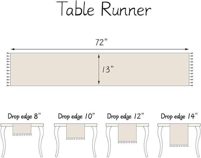 Table Runner, Rustic Farmhouse Linen Waterproof Table Runners for Holiday Party, Dresser Decor and Dining Room Decorations-Light Coffee-14 x72, 4-6 Seats